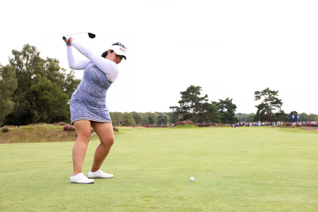 Lilia Vu on the second hole in the final round of the 2023 AIG Women